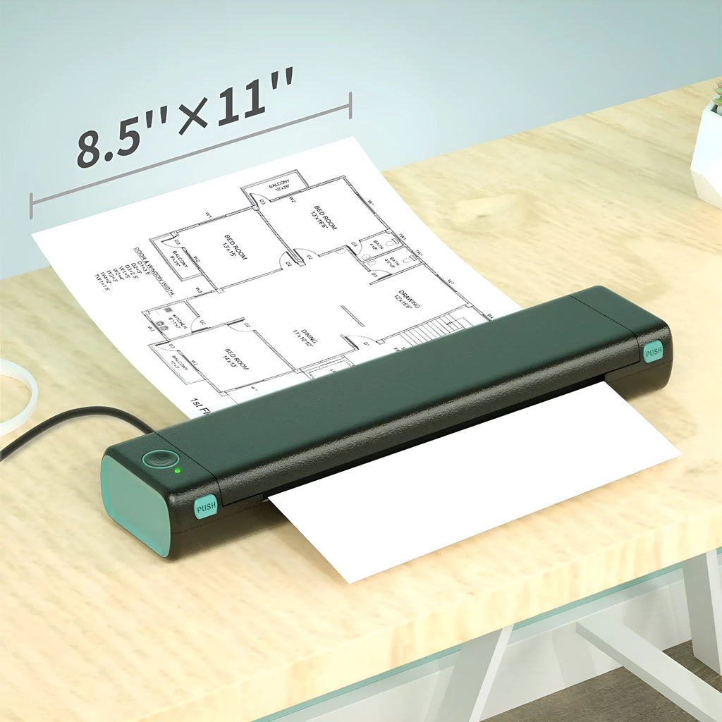 Phomemo M08F A4 portable thermal printer in compact design with multiple colour options