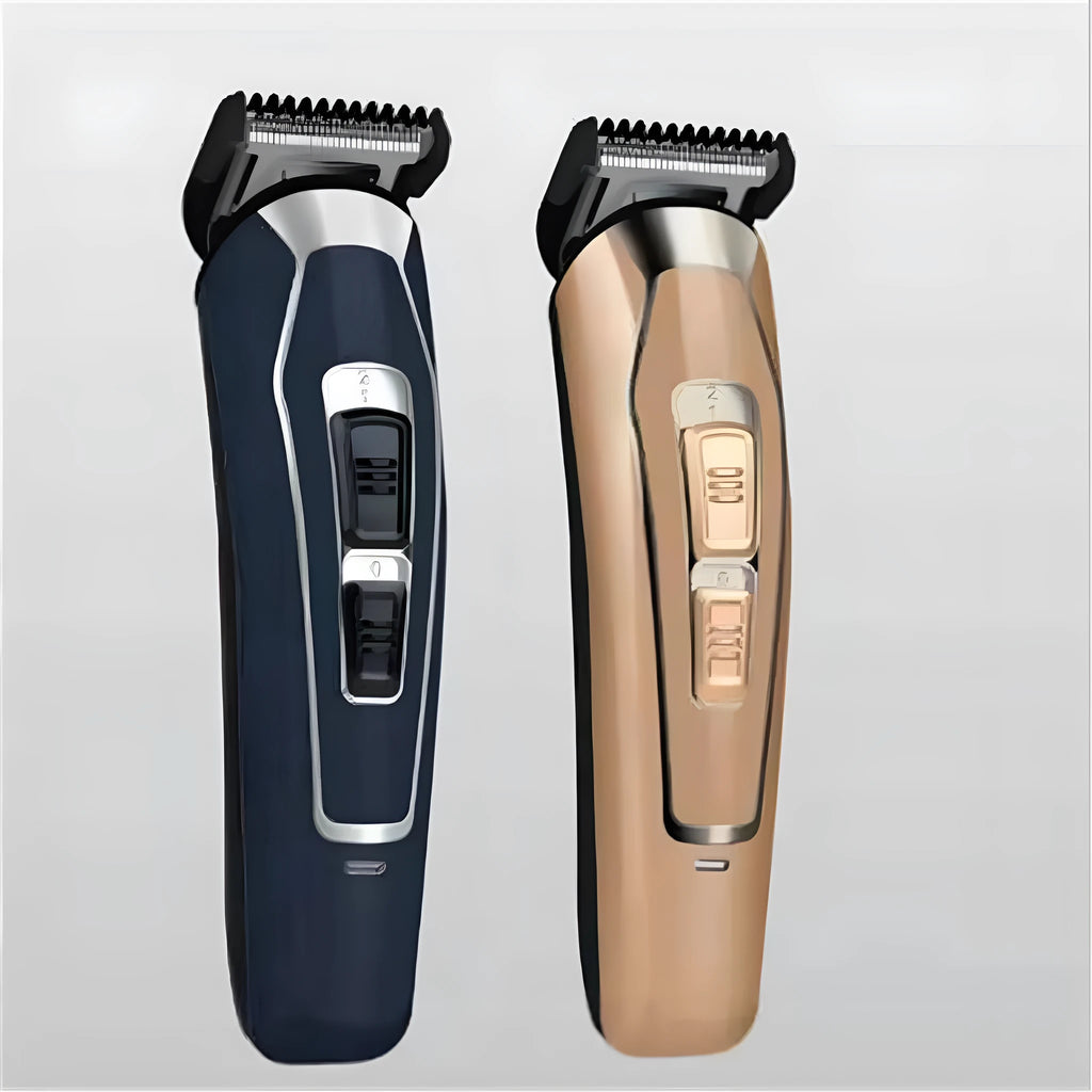 Dark blue rechargeable electric hair clipper with ceramic blades for home grooming