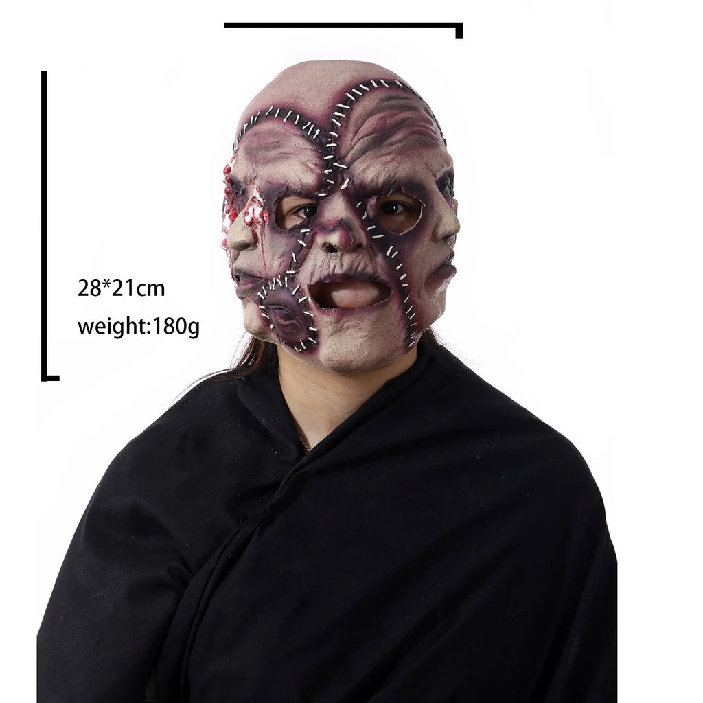 Three-sided grimace horror Halloween mask made from natural latex