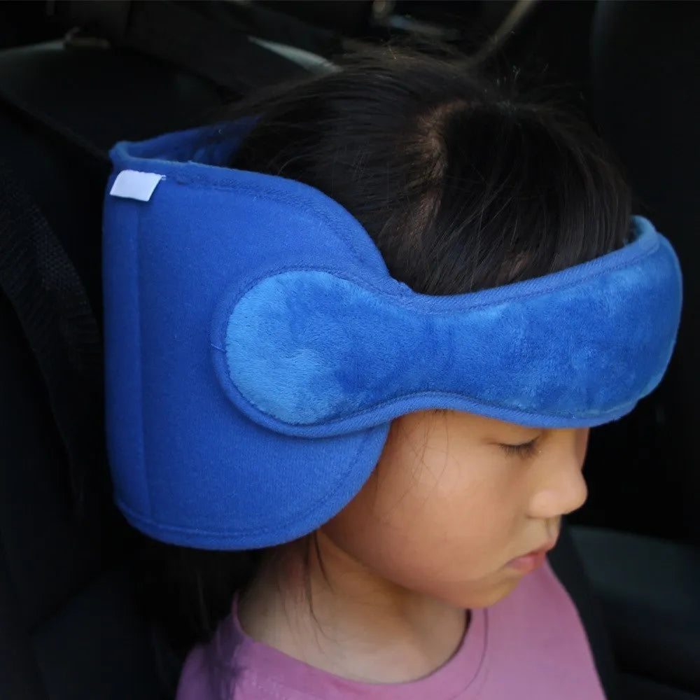 Child car seat head support sleep auxiliary belt in polyester with hook and loop neck fastening and 55 x 44 cm rear waistband