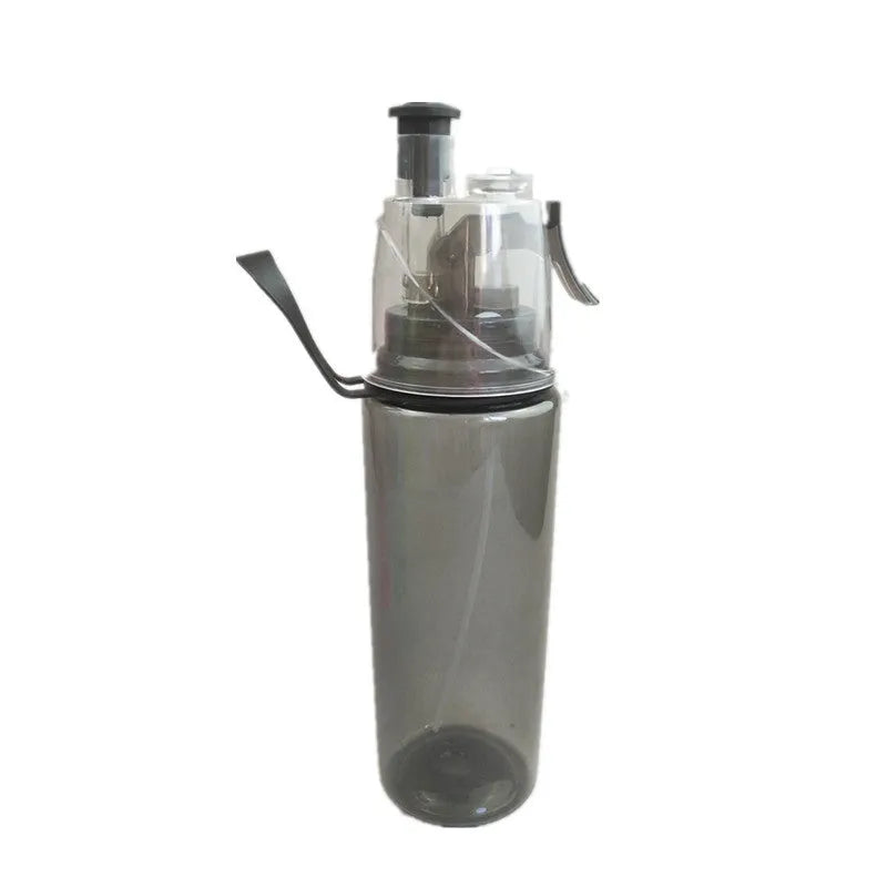 600ml ABS plastic spray water bottle with push-button mist spray, shown in pink, black, green, and yellow