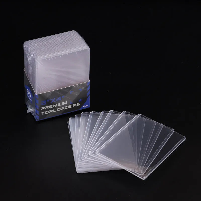 Transparent PVC game card holder protective cover 77x101mm with blue light option