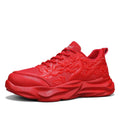 Men's casual fly knit sneakers in a Chinese dragon design with a rubber sole.