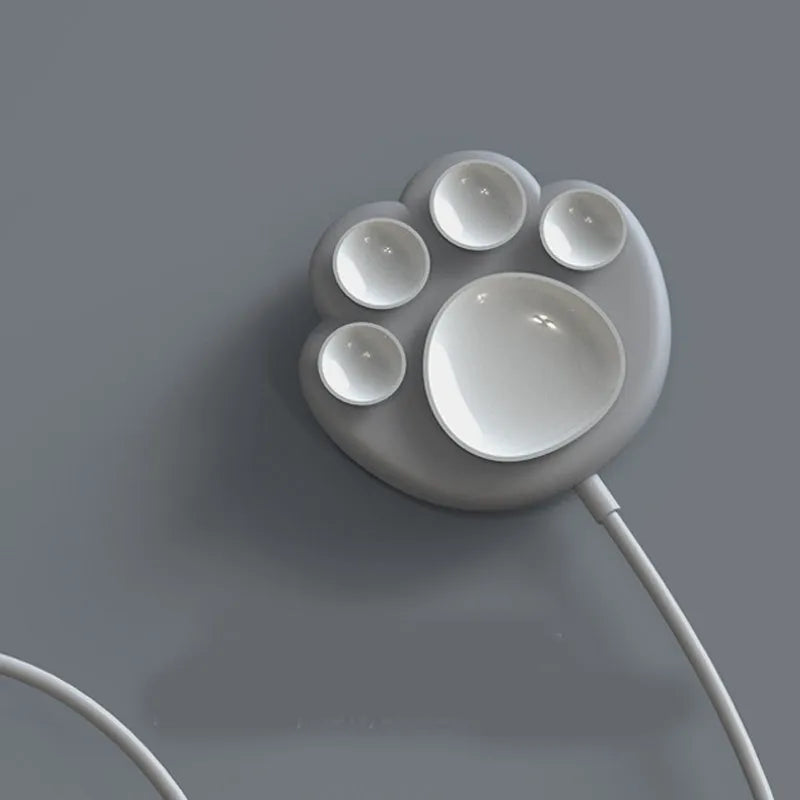 Pink cat claw sucker wireless charger with 10W output, compact pad on desk