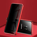 Magnetic anti-peeping Samsung phone case with clamshell design and double-sided glass construction