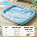 Cool feeling breathable PP cotton dog mat in blue monster design, sizes S to XXL, for dogs and cats