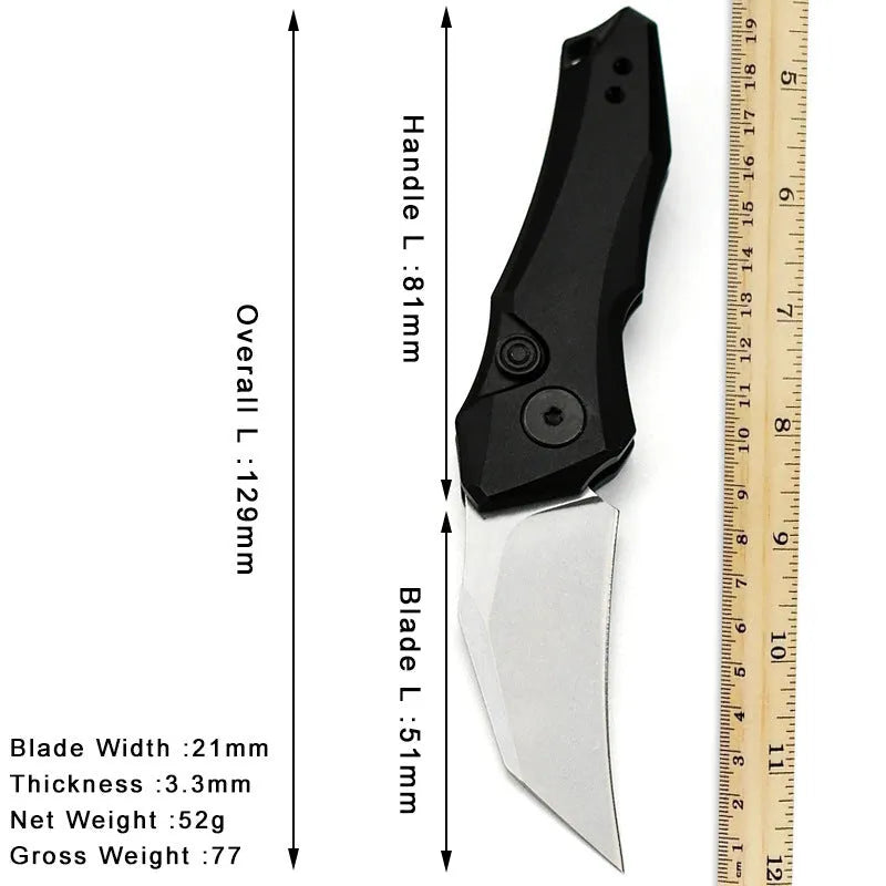 Folding pocket knife with 150mm blade length in black, grey or green metal finish