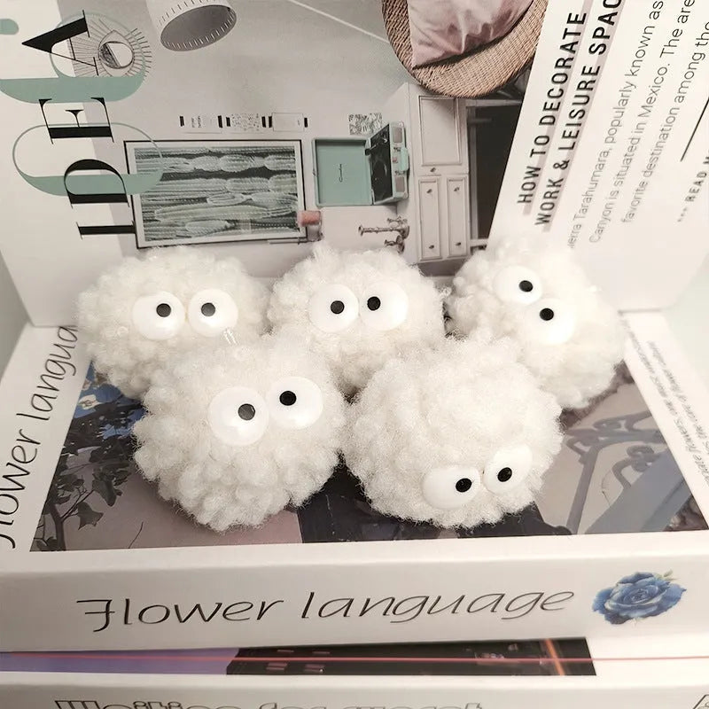 Doll bouquet DIY bounce ball accessory in artificial plush with ribbon eyes