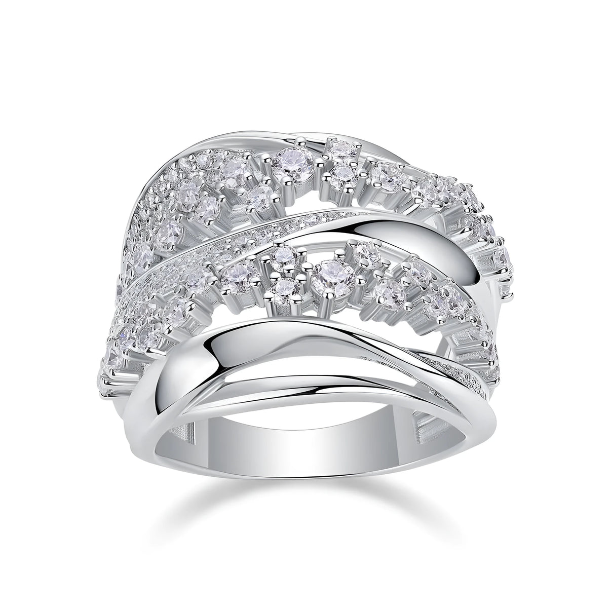 S925 silver platinum-plated moissanite wedding ring set in sizes 5 to 9 with gift box and GRA certificate