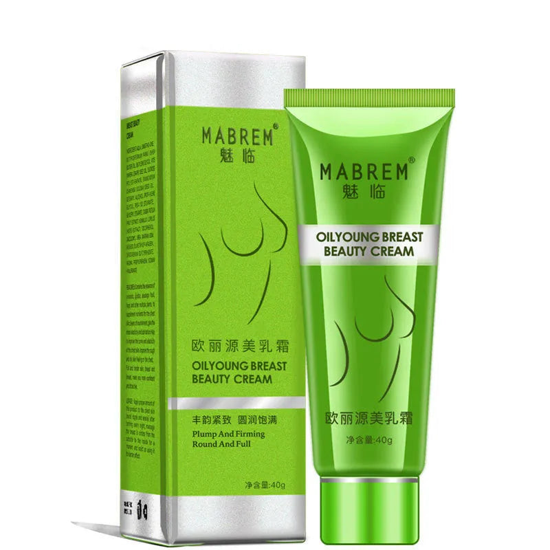 Meilin Ouliyuan Breast Beauty Cream 40g in a white pot with blue and gold packaging