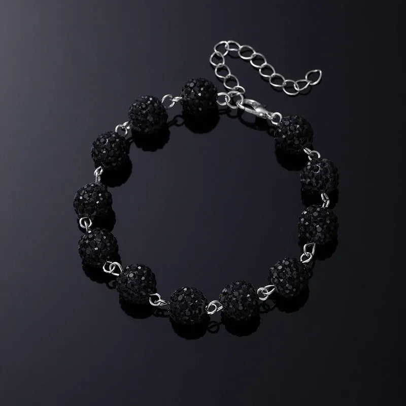 Alloy hip hop waist chain with diamond ball zipper detail, 115cm length, black colour option on display