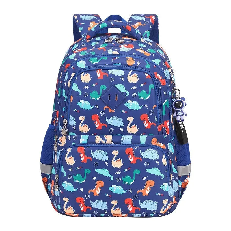 Waterproof Oxford cloth children's school backpack with curved shoulder straps in multiple colour options