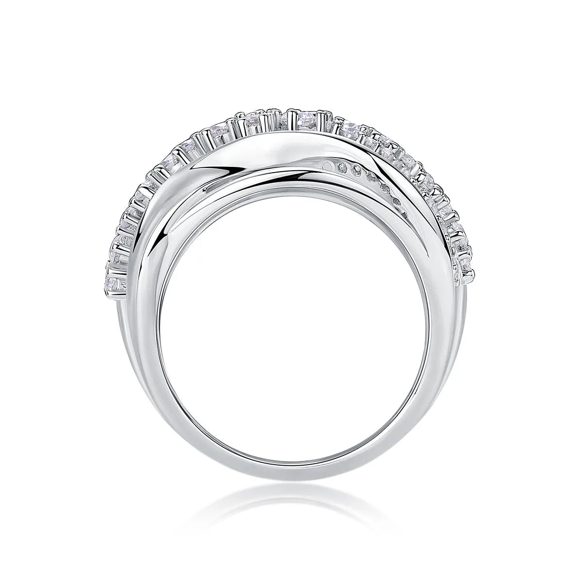 S925 silver platinum-plated moissanite wedding ring set in sizes 5 to 9 with gift box and GRA certificate