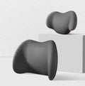 Memory cotton car cushion for headrest, back or waist support in black, green, grey or pink colours