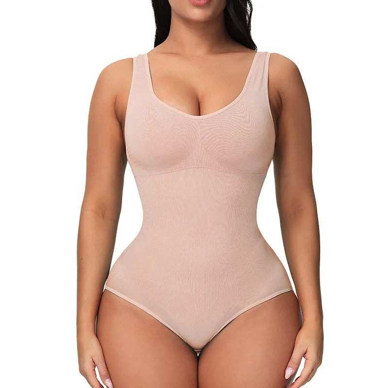 Seamless one-piece bodysuit shapewear for women in multiple colours.