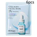 Single-use collagen and hyaluronic acid gel sheet facial mask for skin moisturising and firming.