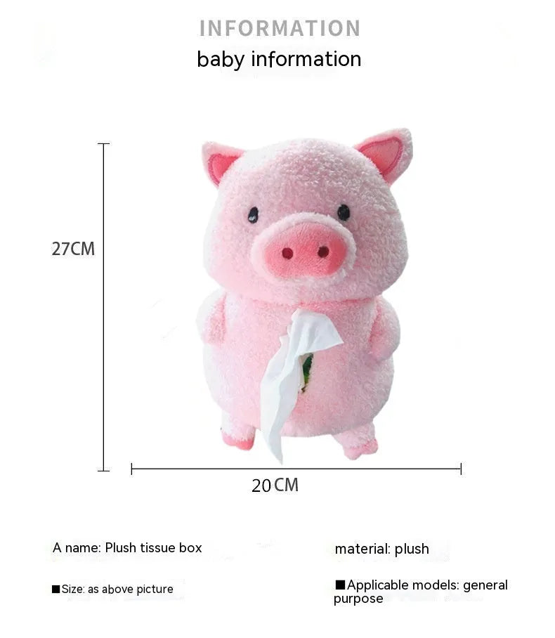 Plush car tissue box with lamb design for vehicle interior decoration and household use