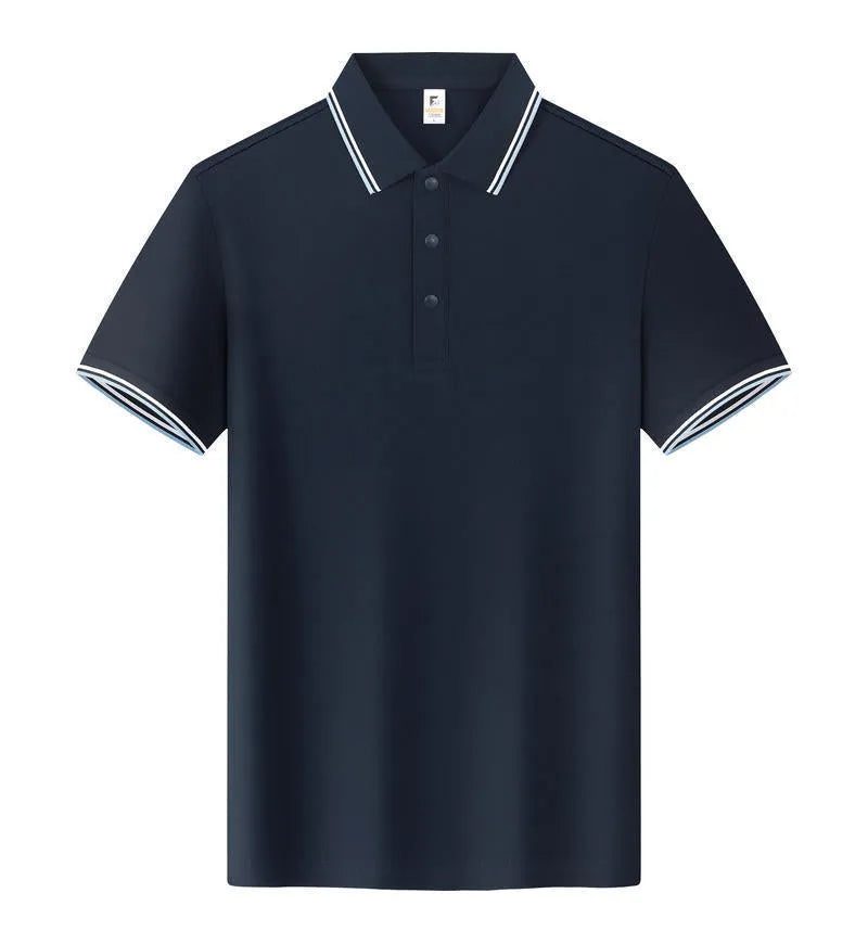 Short sleeve lapel work t-shirt in long-staple cotton available in multiple colours and sizes