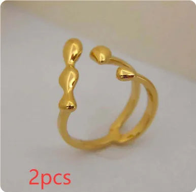 Brass spherical fashion ring in gold or silver colour for women