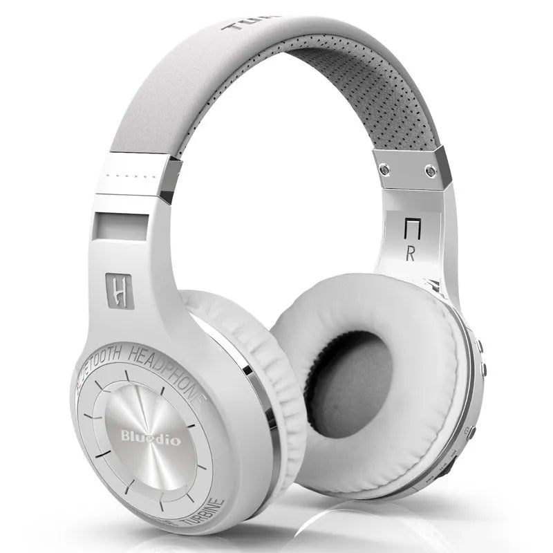 Wireless headphones with stereo subwoofer, 57mm driver, Bluetooth, PU earplugs, available in White