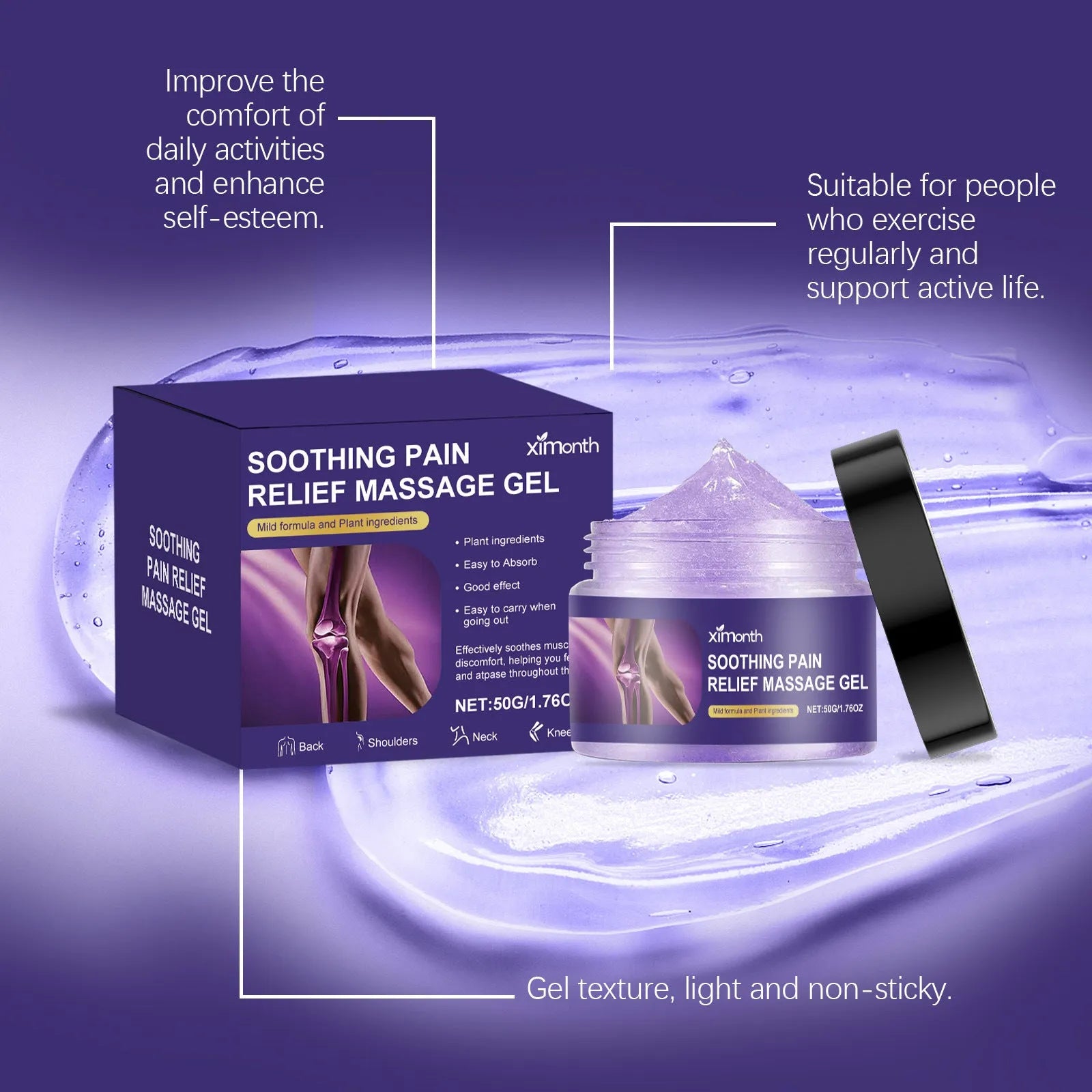 50g tube of body joint care gel for topical application on universal skin types