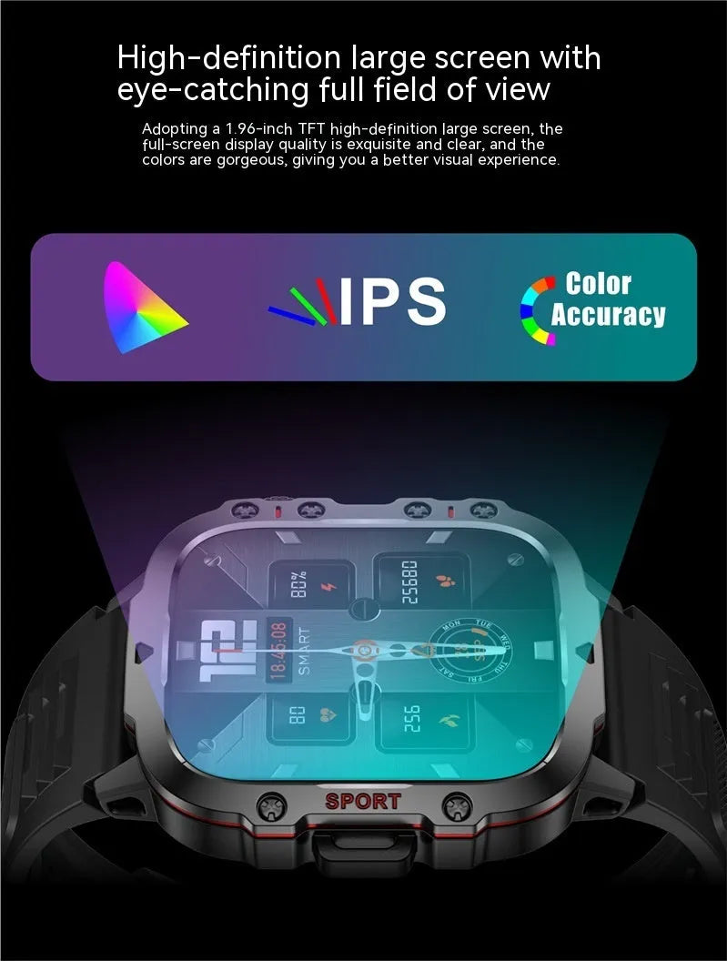QX11 Smart Bluetooth Watch with TFT screen showing health metrics and interchangeable strap options