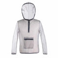 Gray mesh insect bite jacket for camping, fishing and hiking, available in sizes XL, XXL and XXXL