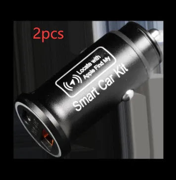 Black car charger GPS locator device for finding lost vehicles.