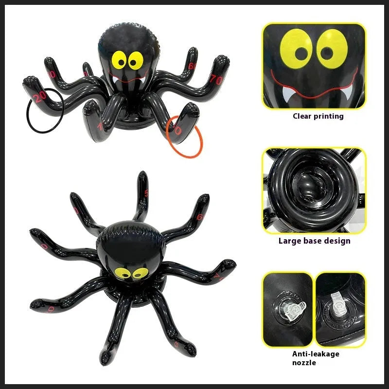 Inflatable PVC Halloween ferrule throwing toy in various colours including octopus, spider, and Santa Claus designs