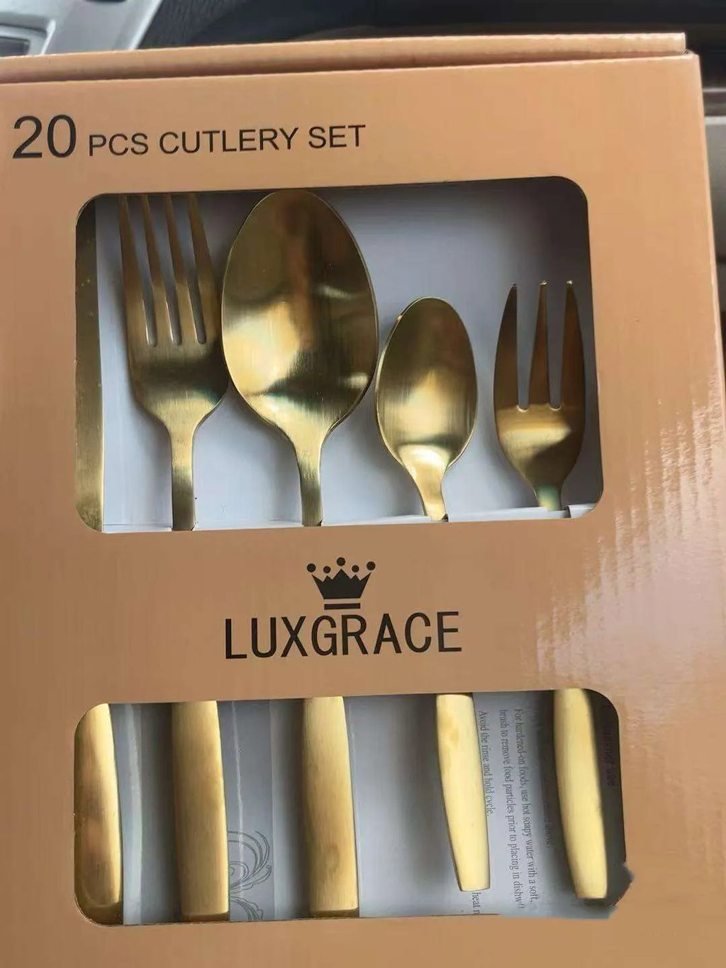 20-piece stainless steel mirror polish cutlery set with knives forks and spoons