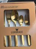 20-piece stainless steel mirror polish cutlery set with knives forks and spoons