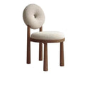 Berber fleece chair with iron frame and high elastic foam sponge filling in plush walnut or wood colour