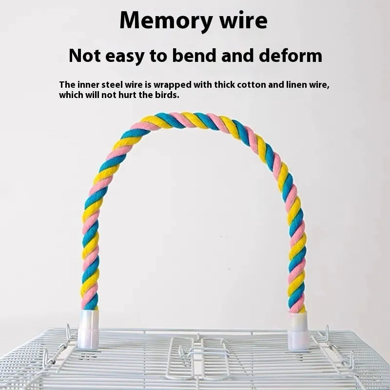 Climbing cotton string nibbling toy bird for birds available in S, M, and L sizes