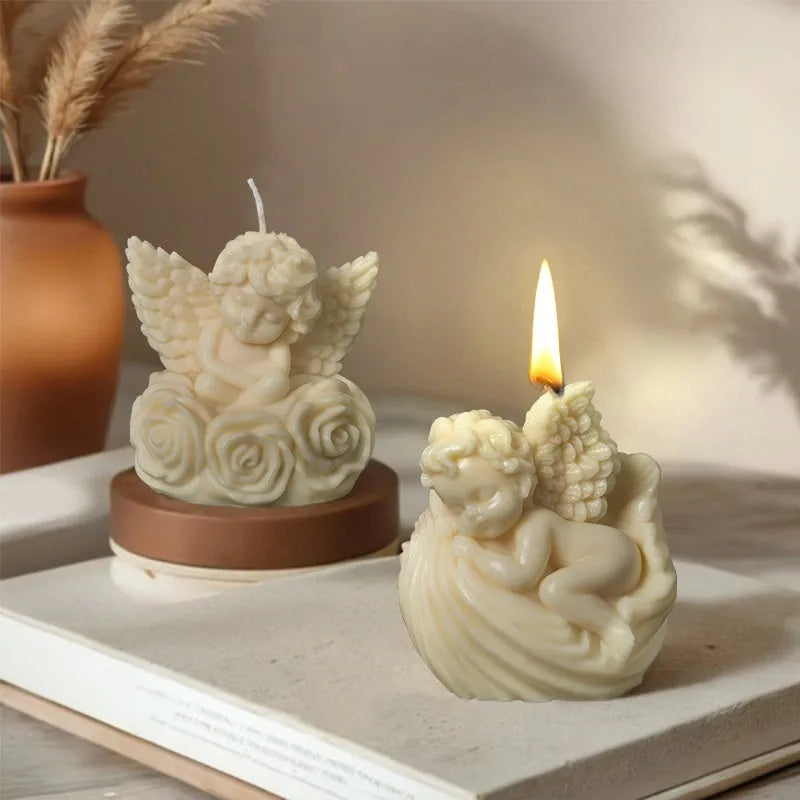 Silicone mould for candle soap making in an irregular angel shape with modern simplicity style