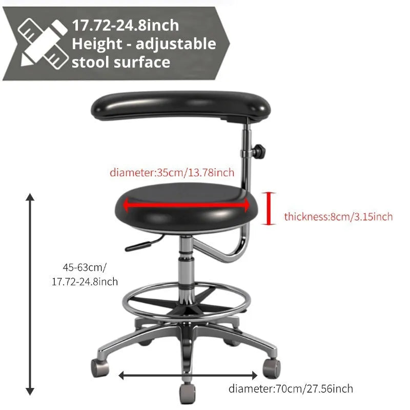 Black leather dental hospital chair lift for patient and dentist use