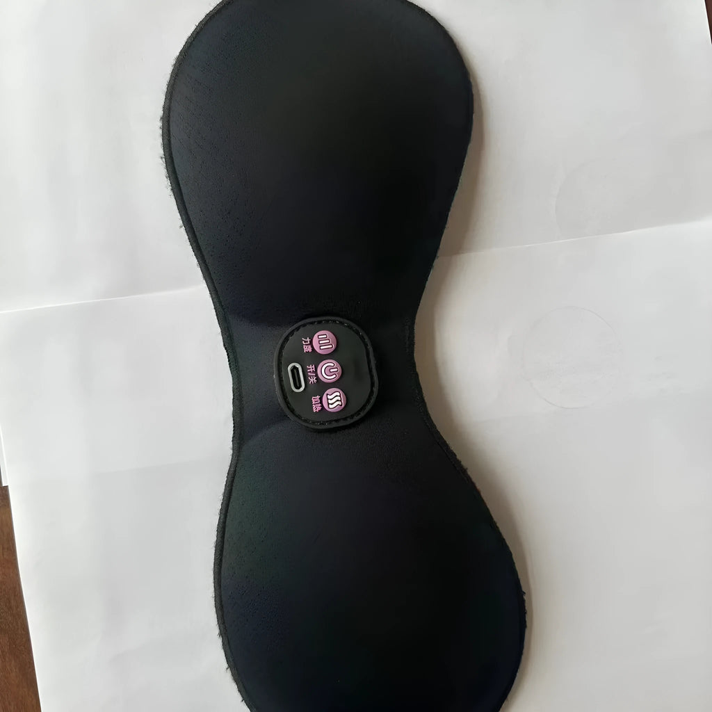 Black electric massage bra inner cushion chest stickers with 3-key English control panel