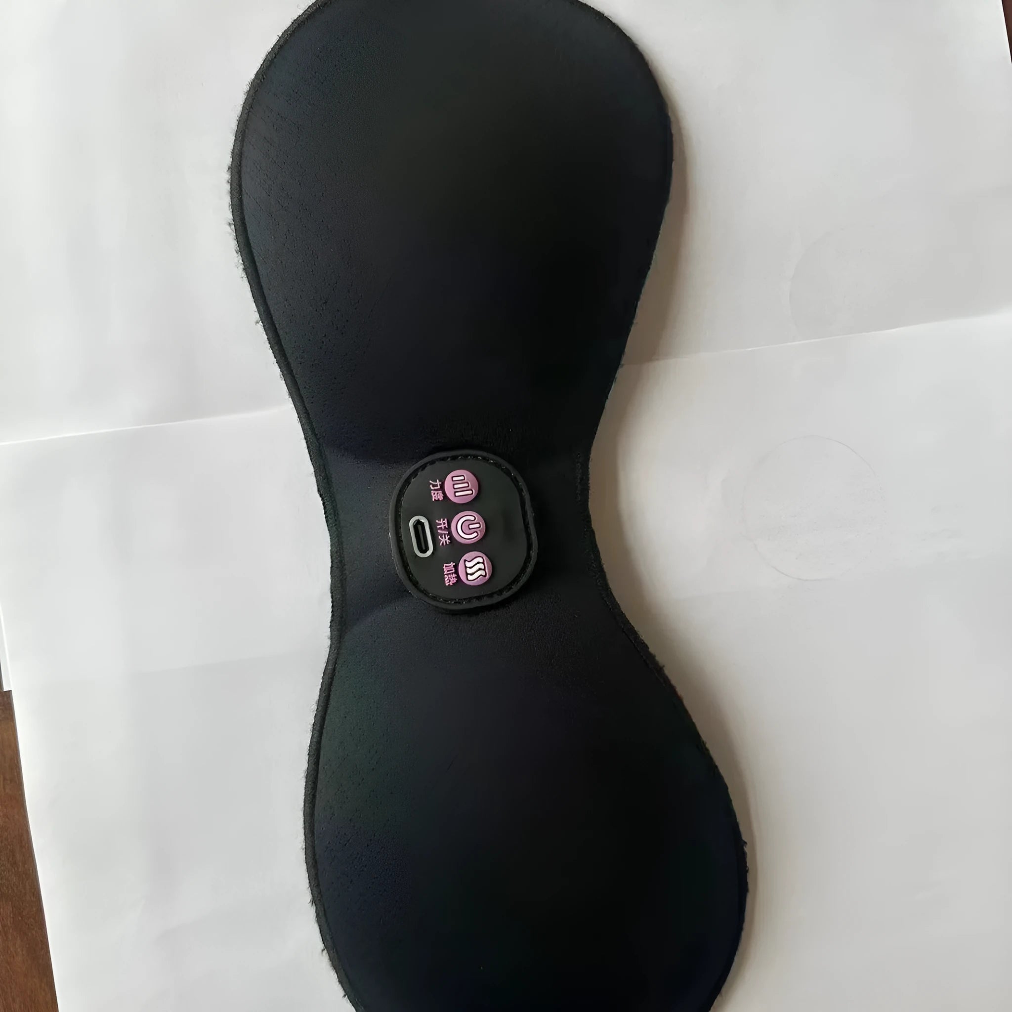 Black electric massage bra inner cushion chest stickers with 3-key English control panel