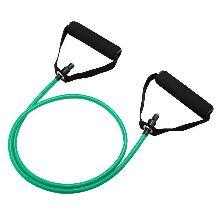 Adjustable chest expander with TPE tension rope in five colour options representing different resistance levels