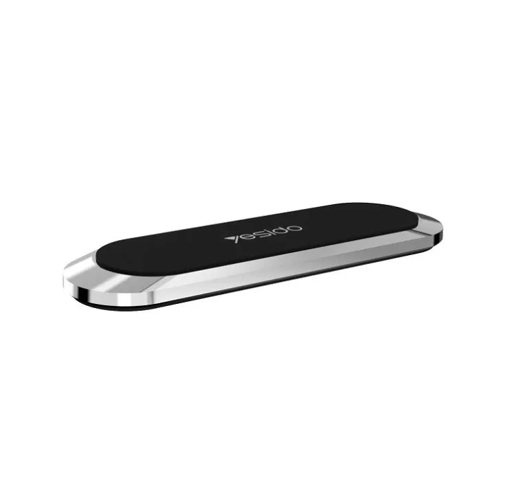 Magnetic mobile phone holder zinc alloy paste type car mount silver 6.5x0.5x2 cm