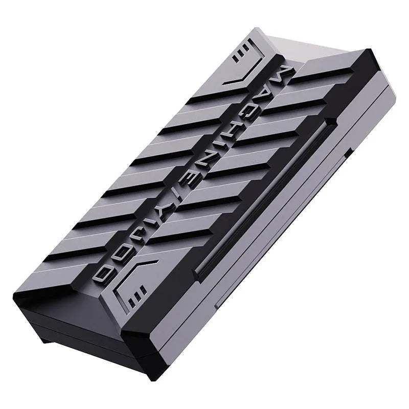 Metal semi-infinite push card fingertip gyro in Battlefield Gray, 50x28x12mm decompression toy with gift box