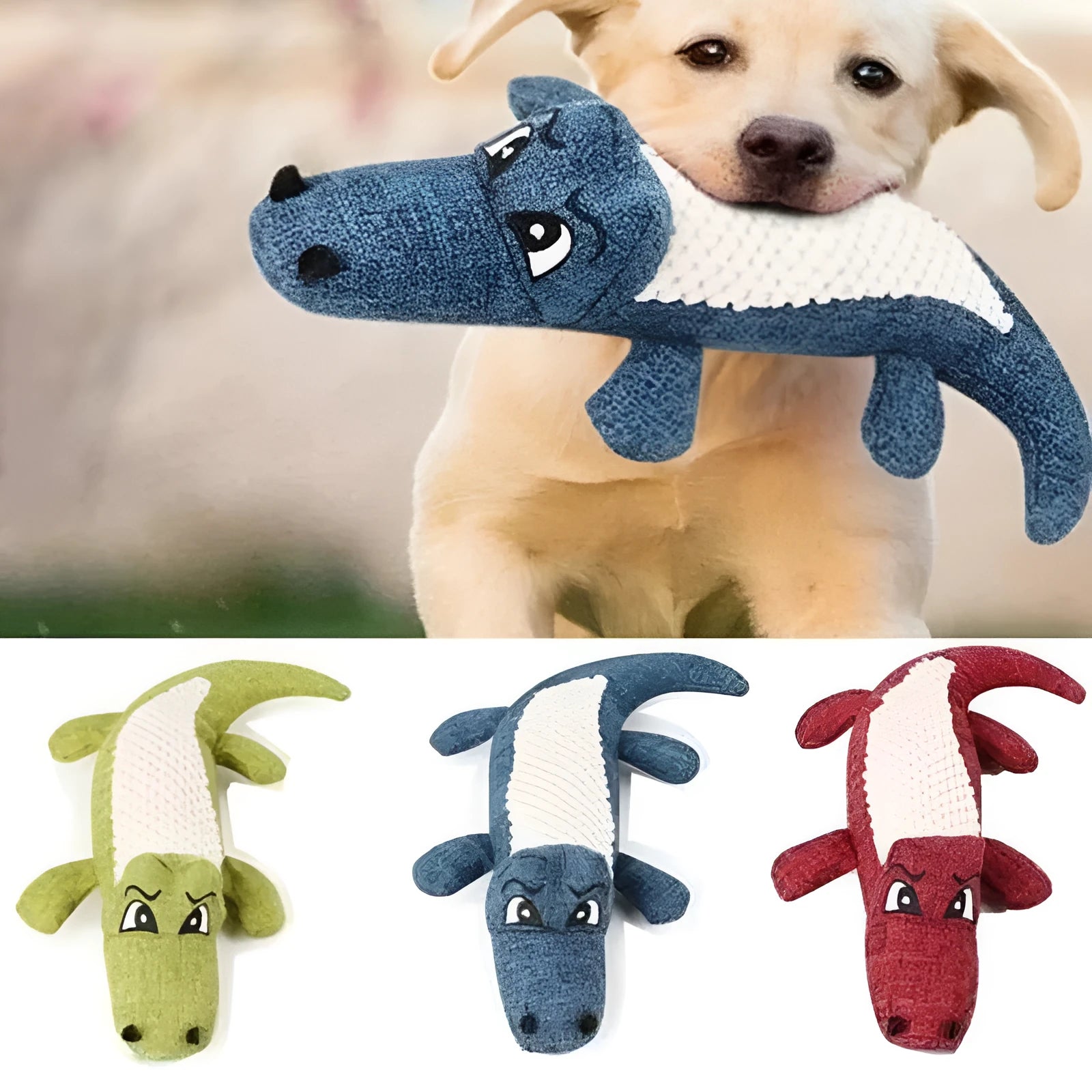 Corn grid texture pet plush toy with biting sound in blue, green, and red colours for cat and dog teeth grinding