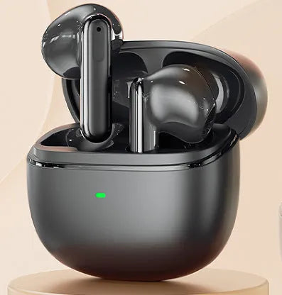 True wireless Bluetooth headset in Black Night or Yunyan White, ABS earplug design with 5.3 chip and 15 metre range.