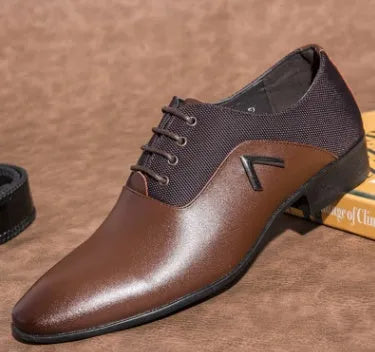 Men's black oxford shoes with low upper height and rubber sole on size chart background