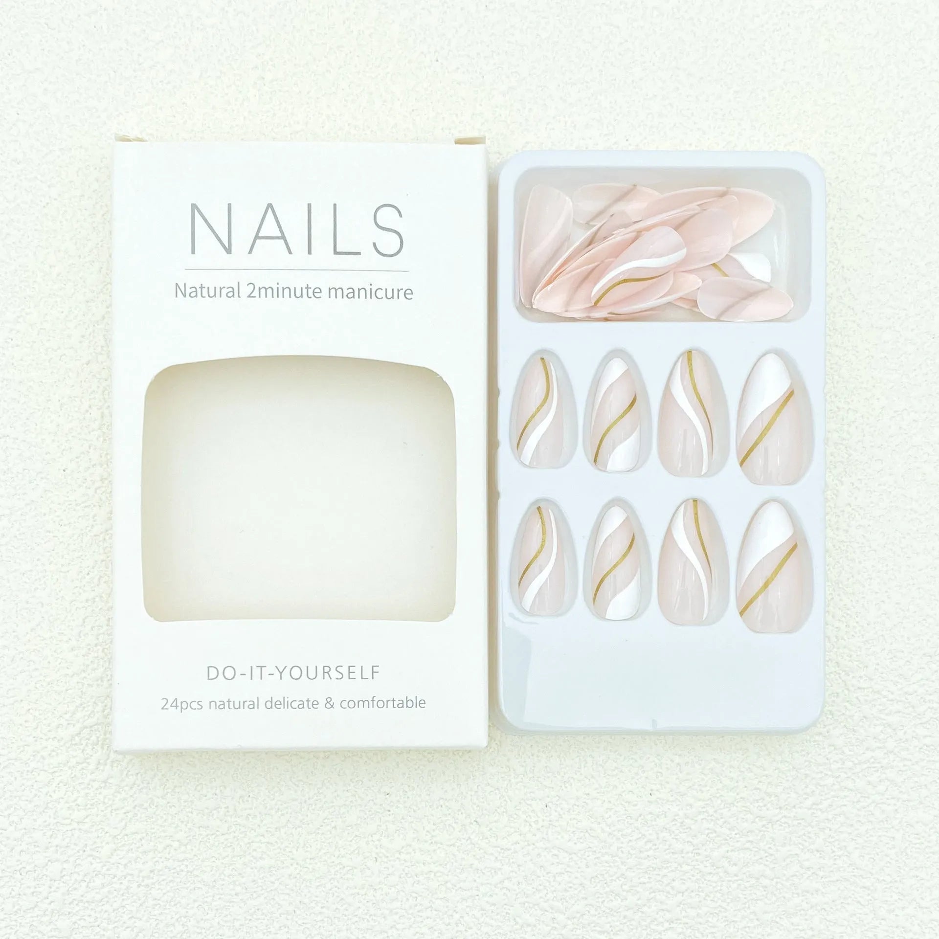 Golden lines plaid pattern on medium drop-shaped wearable plastic nail art stickers, colour JF0518 jelly glue.