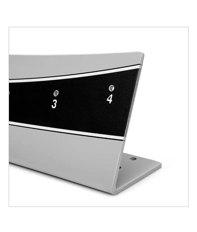 Golf putter trajectory balance simulator with adjustable push rod training aid