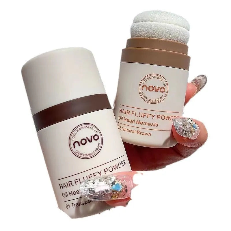 Oil control booster powder for hairline and bangs application in compact packaging with natural colour options