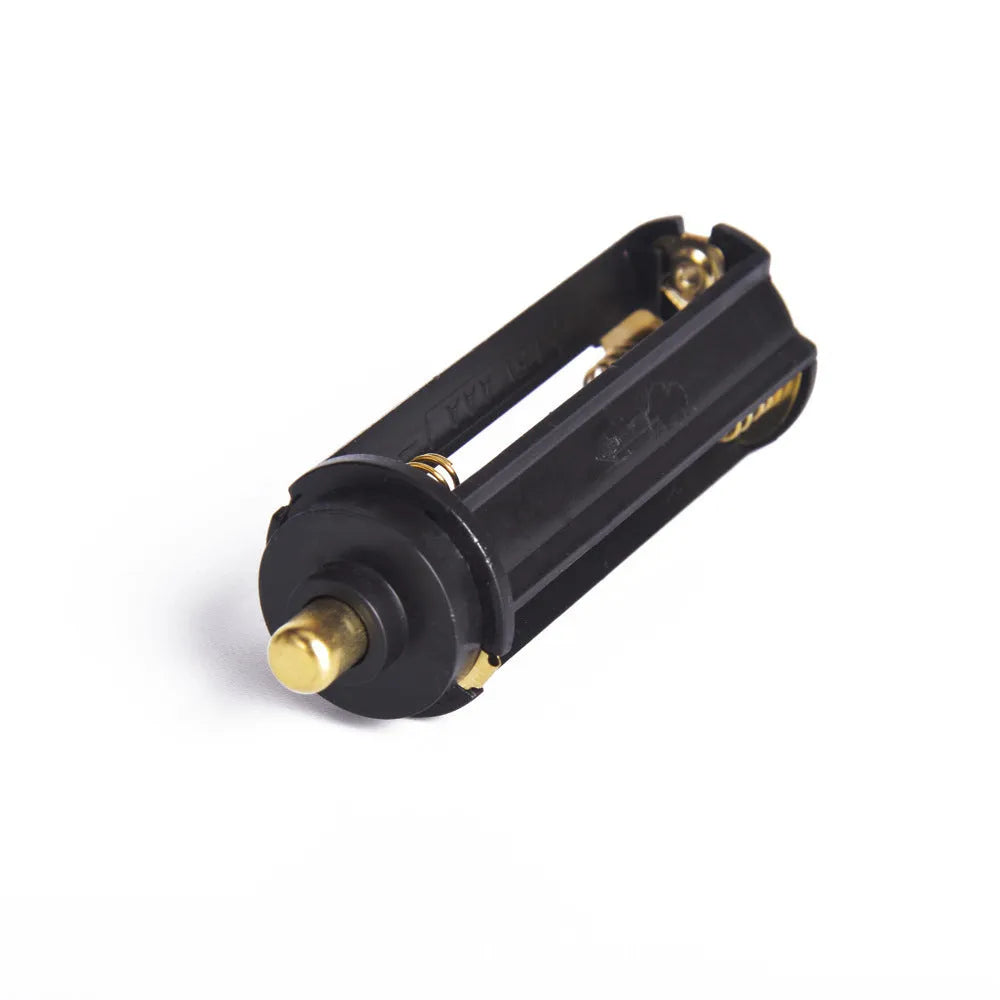 Black ABS battery rack holding three AAA batteries, 64mm length