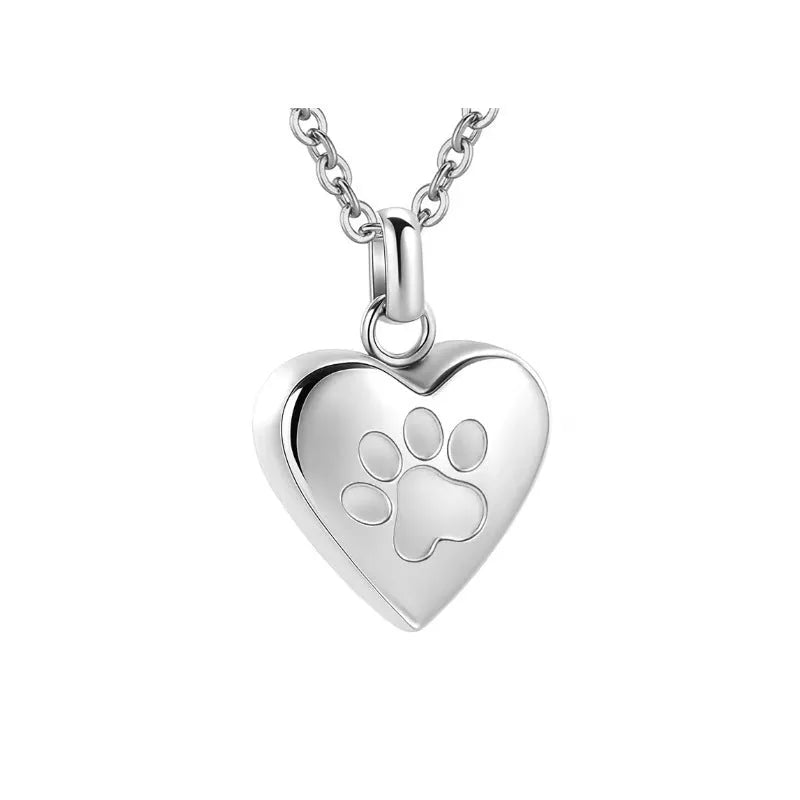 Simple titanium steel heart pendant necklace that opens, shown in multiple colour finishes.