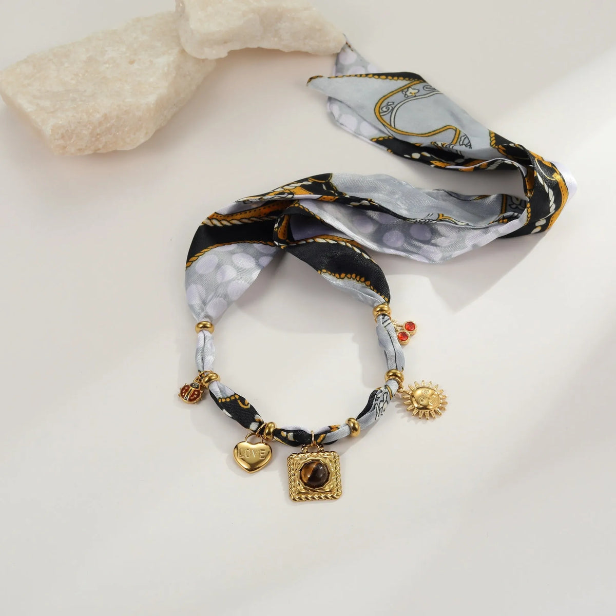 Women's European style scarf series stainless steel necklace with 18K electroplating, regular chain, yellow colour