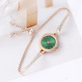Women's casual bracelet watch with diamond inlay, 8mm thin quartz movement, available in multiple colours